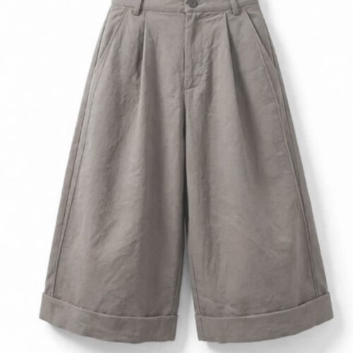 夏季韩系高腰显瘦七分阔腿裤女