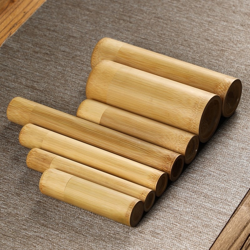 茶叶罐小号密封罐旅行便携随身迷你小竹筒竹茶罐茶叶包装空罐竹罐