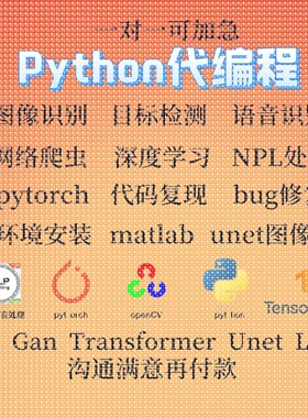 python代编程深度学习机器图像视觉接单代跑模型代码调试编写程序