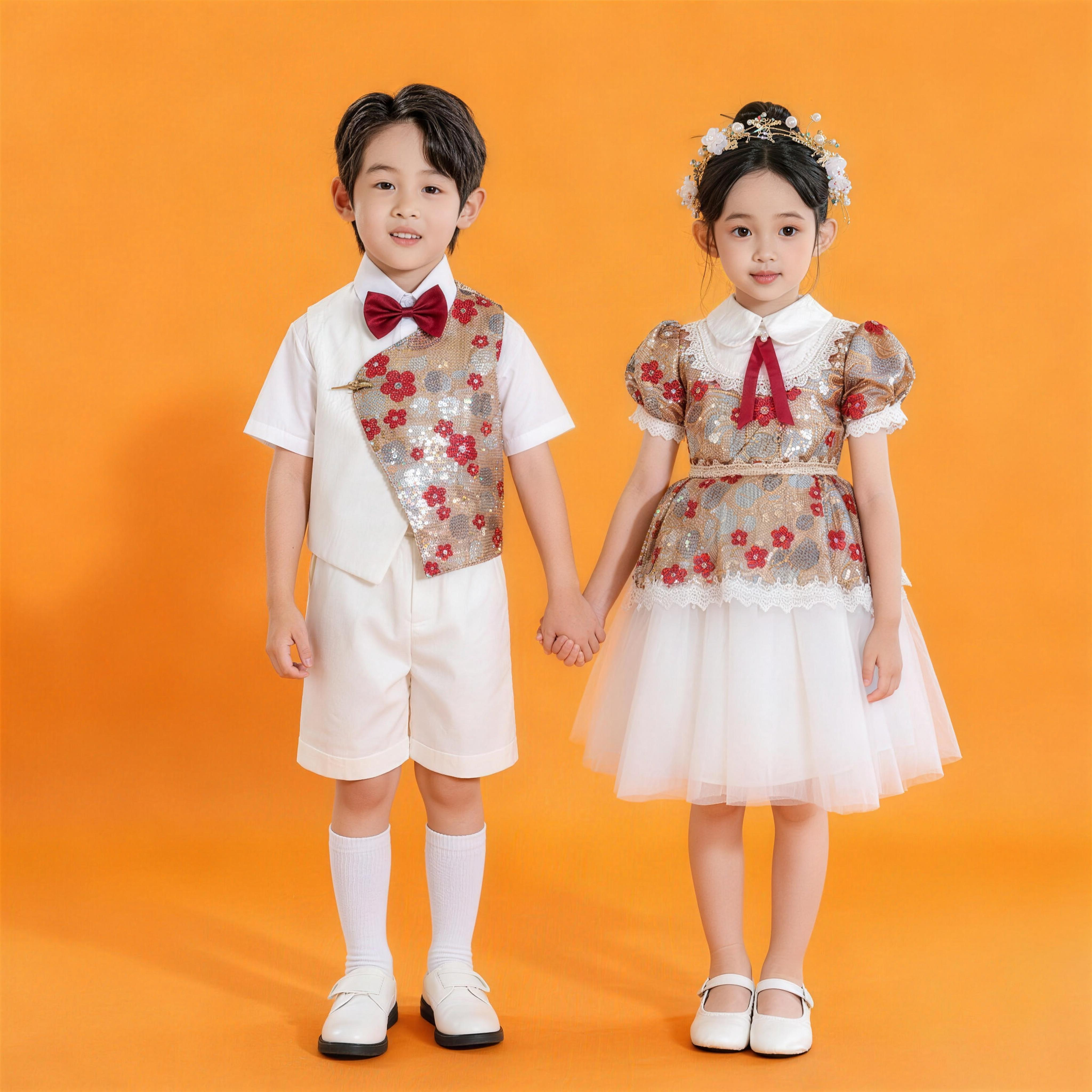 六一儿童国风合唱演出服男女童表演礼服幼儿园舞蹈服钢琴演奏礼服