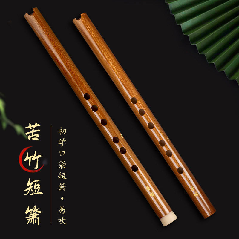 迷你短箫乐器初学者短萧竹箫六孔洞箫精品f调洞箫便携竹萧乐器