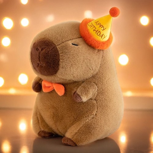 网红礼帽水豚公仔毛绒玩具玩偶