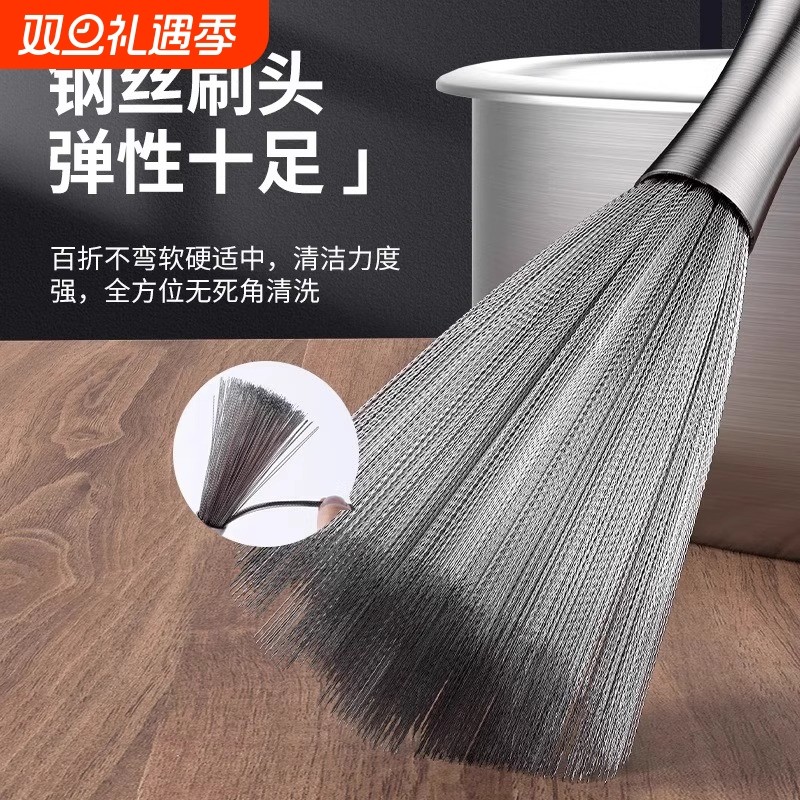不锈钢锅刷家用洗锅神器厨房食堂厨具专用清洁刷钢丝长柄洗碗刷子