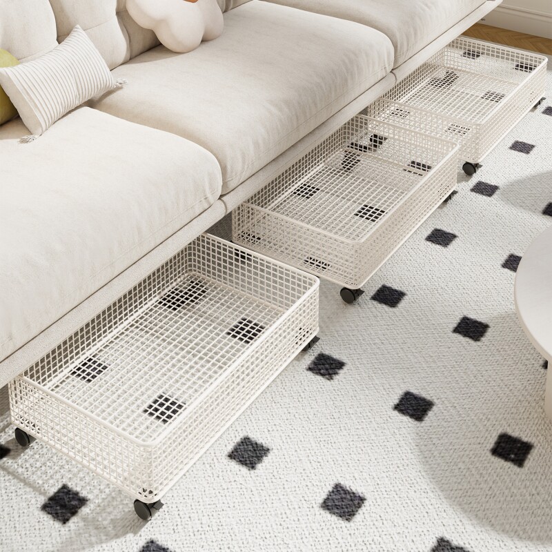 沙发下收纳盒床底收纳箱电视柜下抽屉式扁平拉篮积木玩具置物架筐