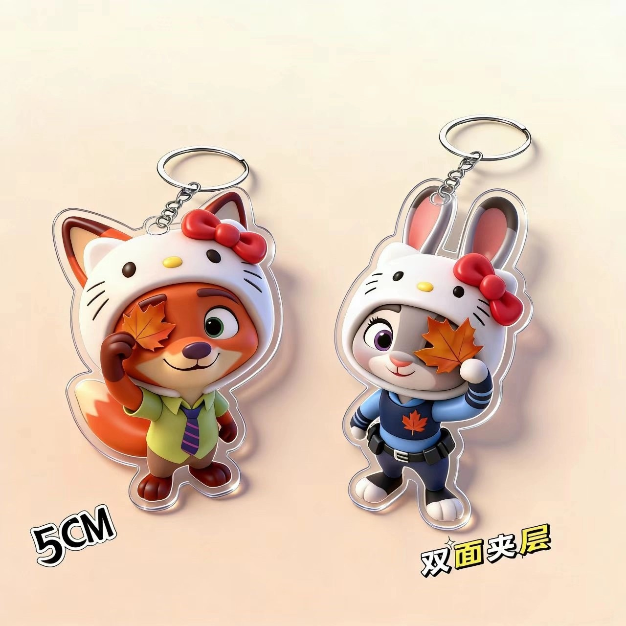 疯狂动物周边卡通朱迪可爱联动尼克情侣亚克力书包钥匙扣挂件礼物