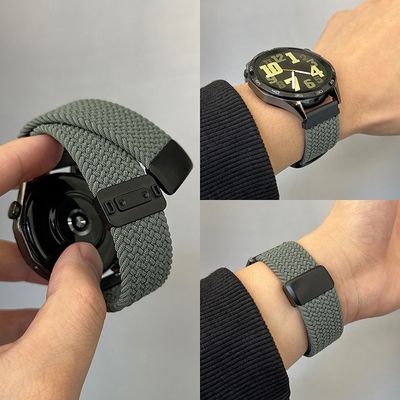 适用华为GT5pro表带新款gt4/watch3pro手表4pro男士腕表运动透气22mm尼龙编织GT3磁吸GS4荣耀男女款2E专用夏
