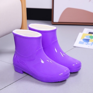 女士成人雨鞋雨靴防水鞋女水鞋学生水靴防滑厨房女士鞋套加绒夏季