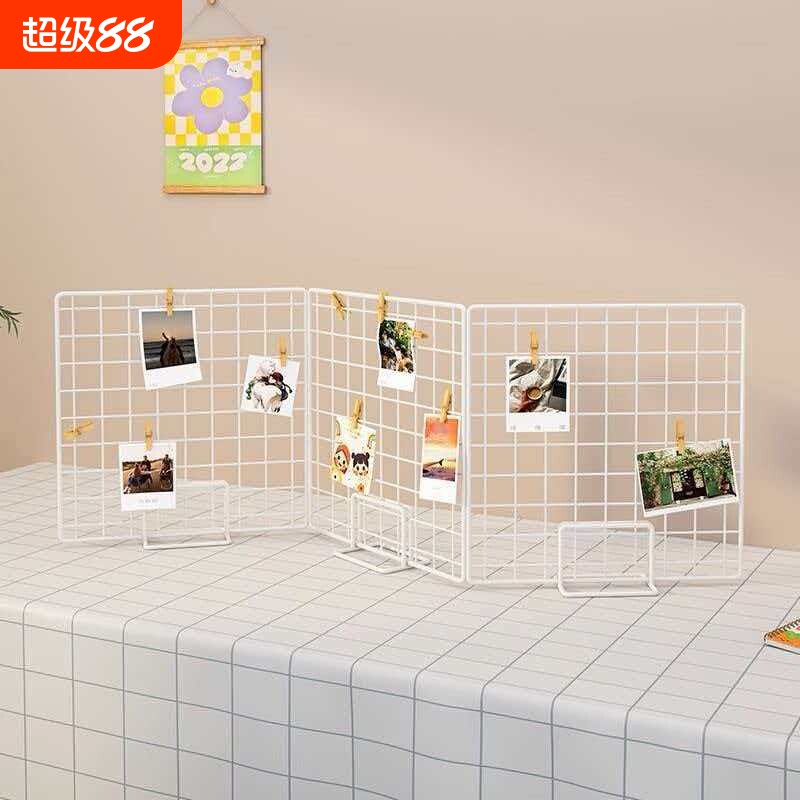 网格展示架幼儿园美工区作品展示架子摆摊桌面照片挂架网片饰品台图片