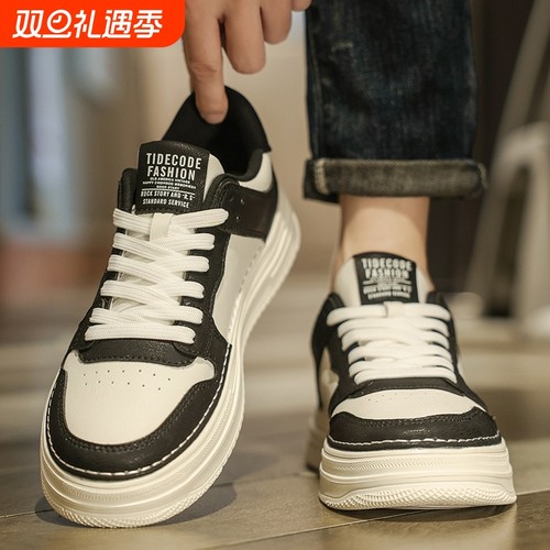 厚底春季男鞋韩版鞋子男款透气百搭新款小白鞋运动休闲平板鞋潮鞋