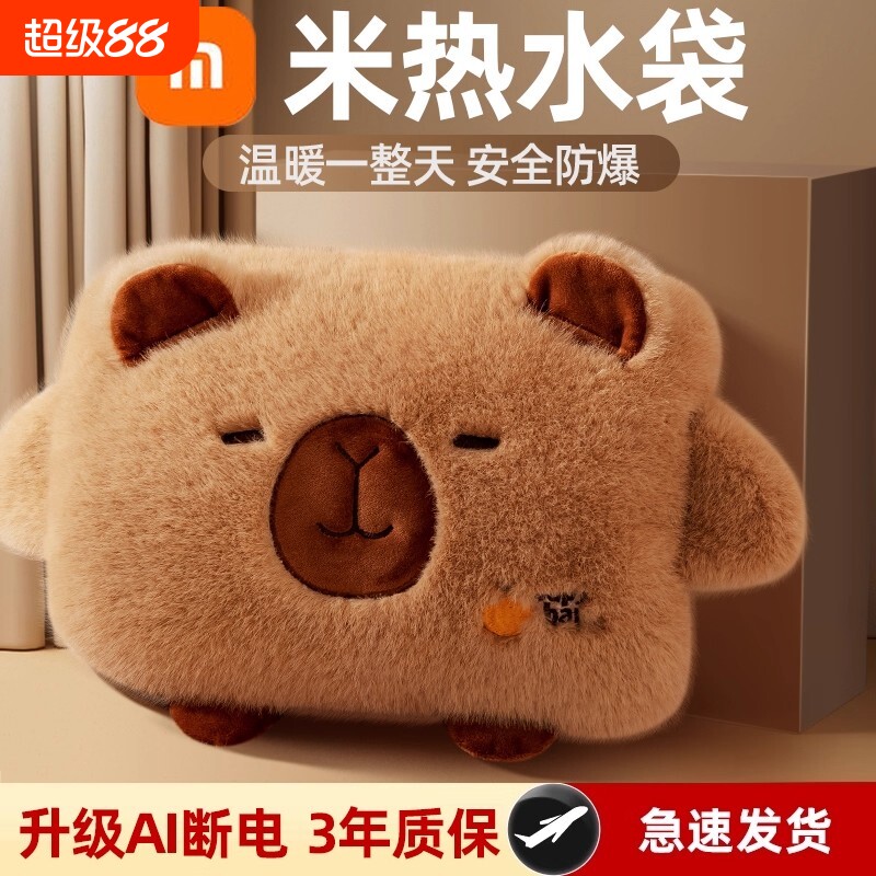 热水袋暖水袋暖手宝充电式暖宝宝毛绒女防爆热宝2025新款正品电热