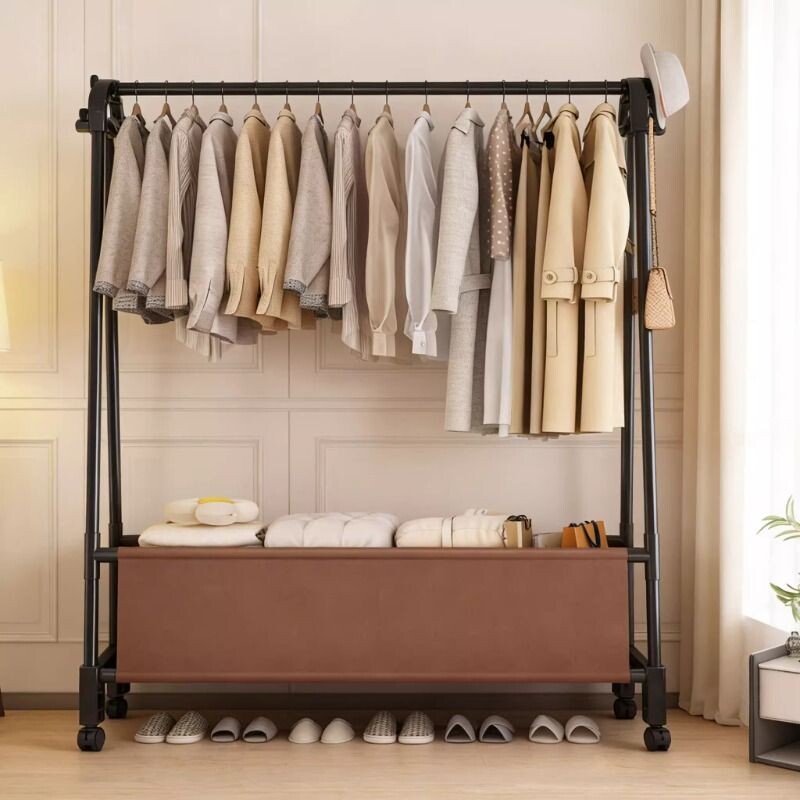 衣架落地卧室挂衣架家用室内移动晾衣架收纳衣帽架阳台宿舍房间