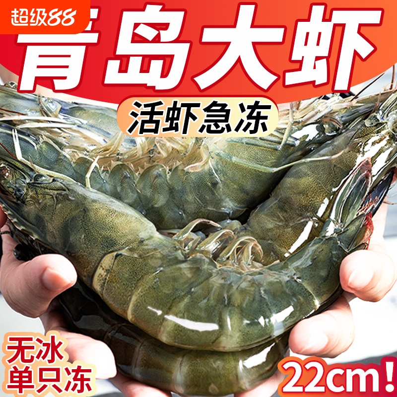 新鲜大虾鲜活速冻特大基围虾青岛大虾海虾青虾白对虾海鲜虾类水产
