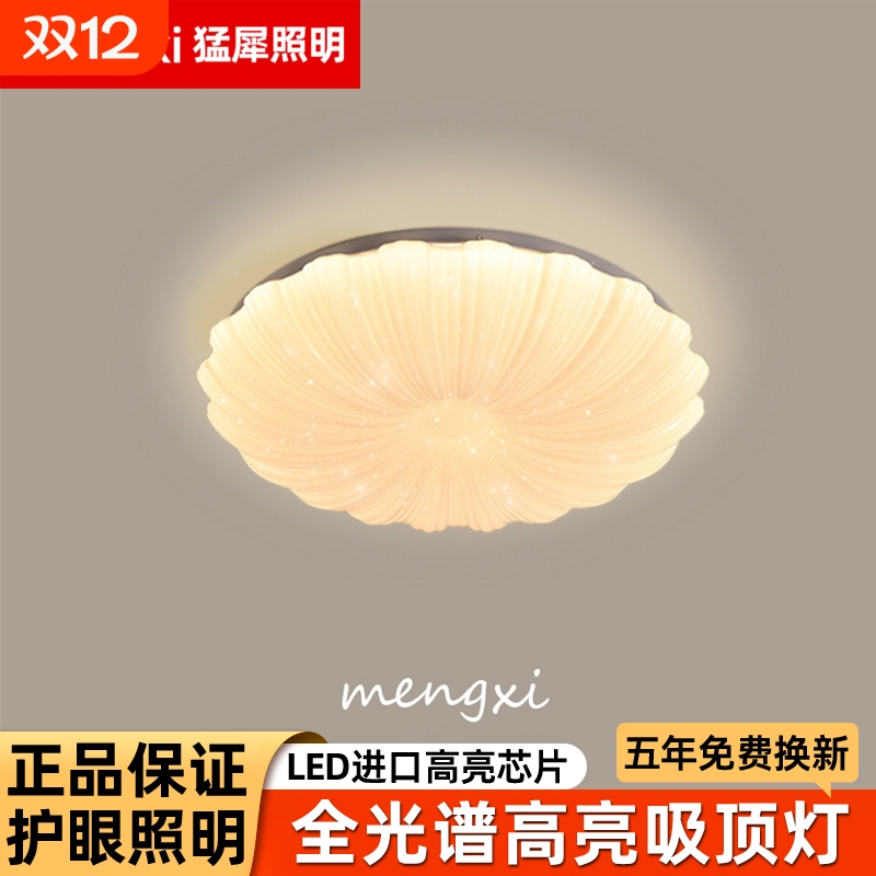 奶油风吸顶灯开灯就有治愈居家感