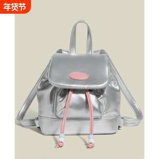 伊布古奇复古可爱牛仔双肩包ins学生小背包手提小众书包少女防水