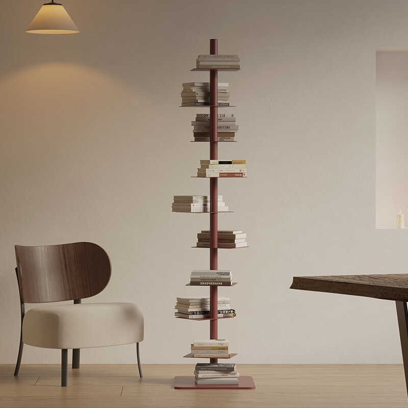 旋转隐形书架落地置物架客厅铁艺展示架收纳架子转角书柜沙发靠墙