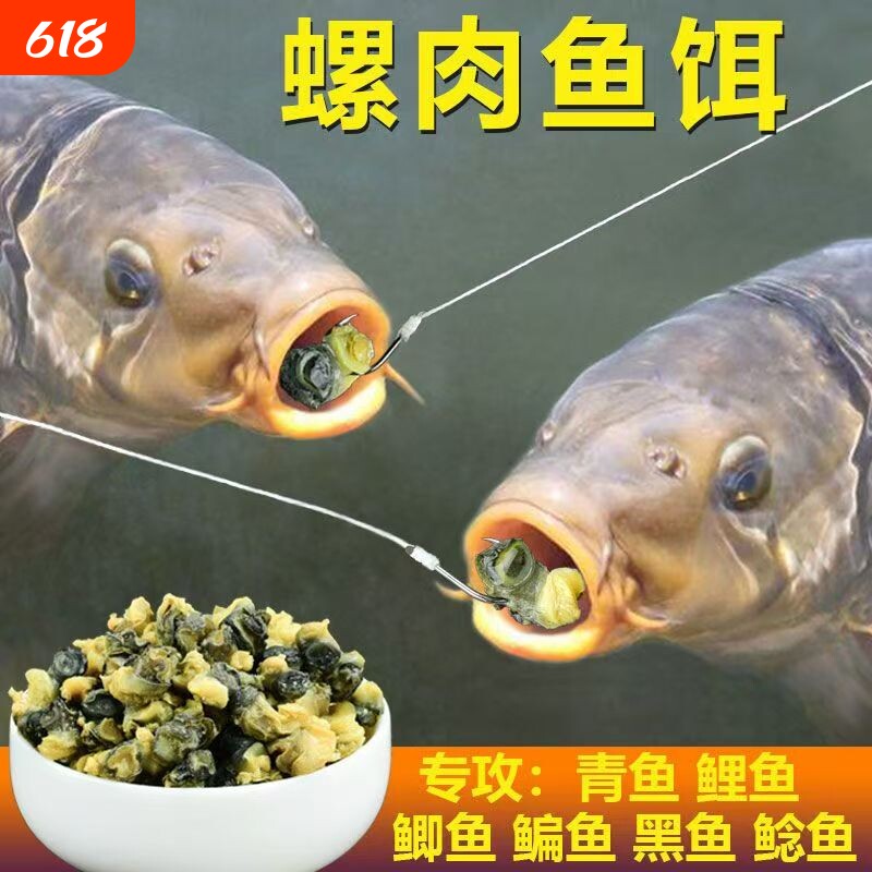 螺肉鱼饵野钓青鱼鲤鱼鲫鱼鲶鱼黑鱼饵料黑坑湖库螺丝肉颗粒钓鱼食