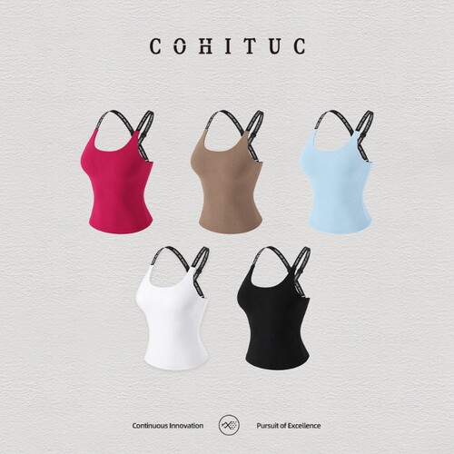 COHITUC/科途固定杯运动背心女士交叉字母打底美背外穿KX1011
