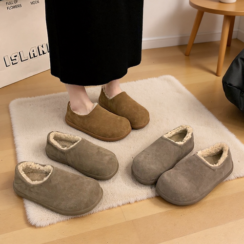 加绒勃肯鞋女2025秋冬新款一脚蹬保暖豆豆棉鞋子孕妇穆勒鞋雪地靴