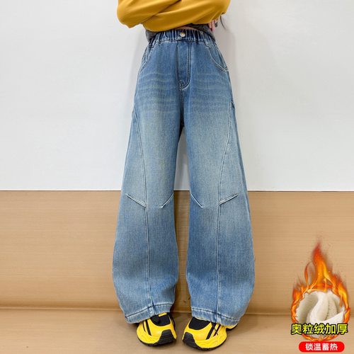 爱西娜牛仔裤女孩中大童时尚裤子