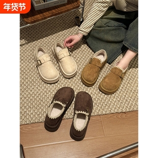 贾不假勃肯鞋女款2025新款秋冬季厚底增高鞋子加绒棉鞋全包博肯鞋