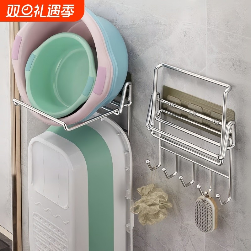 脸盆收纳架浴室柜下脸盆架卫生间洗漱台底部盆子伸缩挂架置物架子