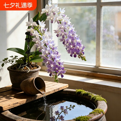 蓝星蝴蝶兰花苗带花苞室内绿植物小盆栽名贵花卉四季好养耐阴小茴