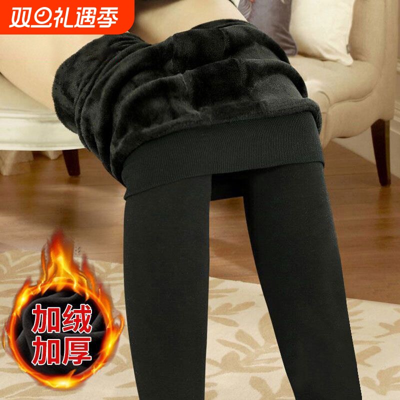 加绒加厚打底裤女秋冬连裤袜棉裤紧身弹力秋裤踩脚保暖裤子厚款