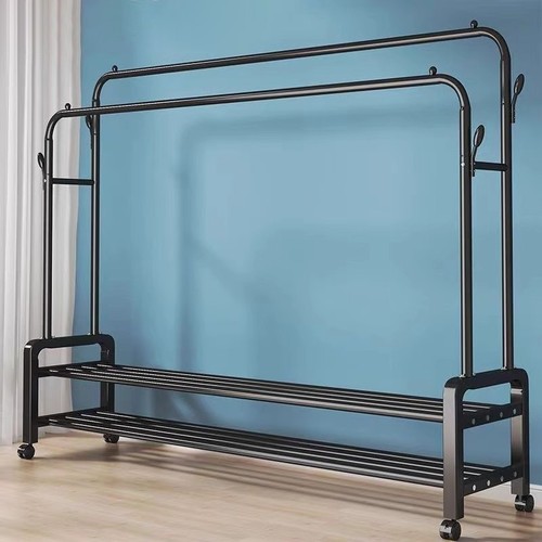 晾衣架落地家用卧室挂衣折叠单杆