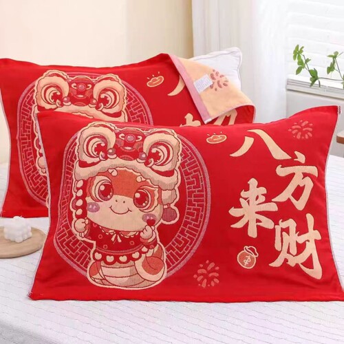 纱布棉大枕巾一对装|千人加购