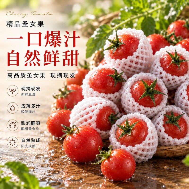 山东千禧小番茄新鲜水果千玺圣女果小西红柿蔬菜顺丰快递现摘现发