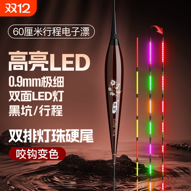 渔眼LED双排灯电子夜光漂