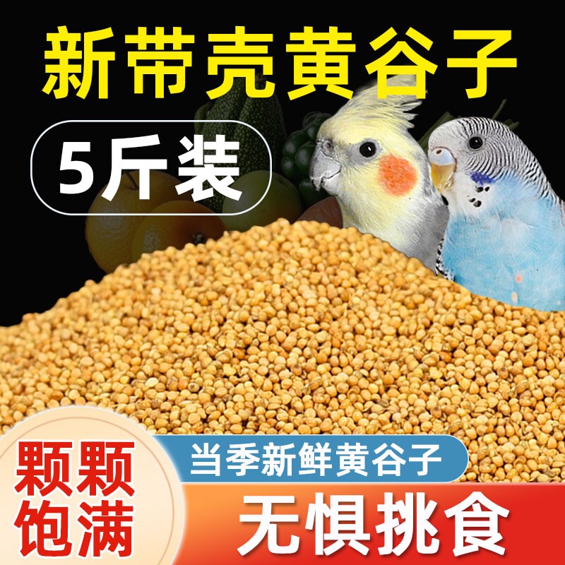 鸟粮新黄谷子鹦鹉专用饲料食粮带壳小米虎皮玄凤牡丹玉鸟珍珠鸟食