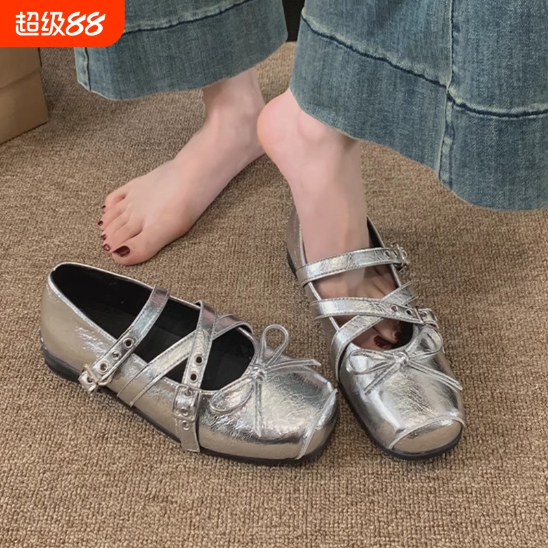高级感单鞋女2025新款夏季玛丽珍女鞋夏天配裙子芭蕾鞋平底小皮鞋