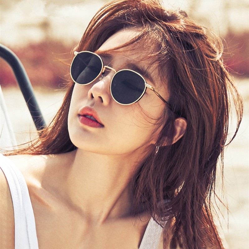 刘仁娜同款墨镜女款2025新款复古圆形高级感小脸金属小框太阳眼镜