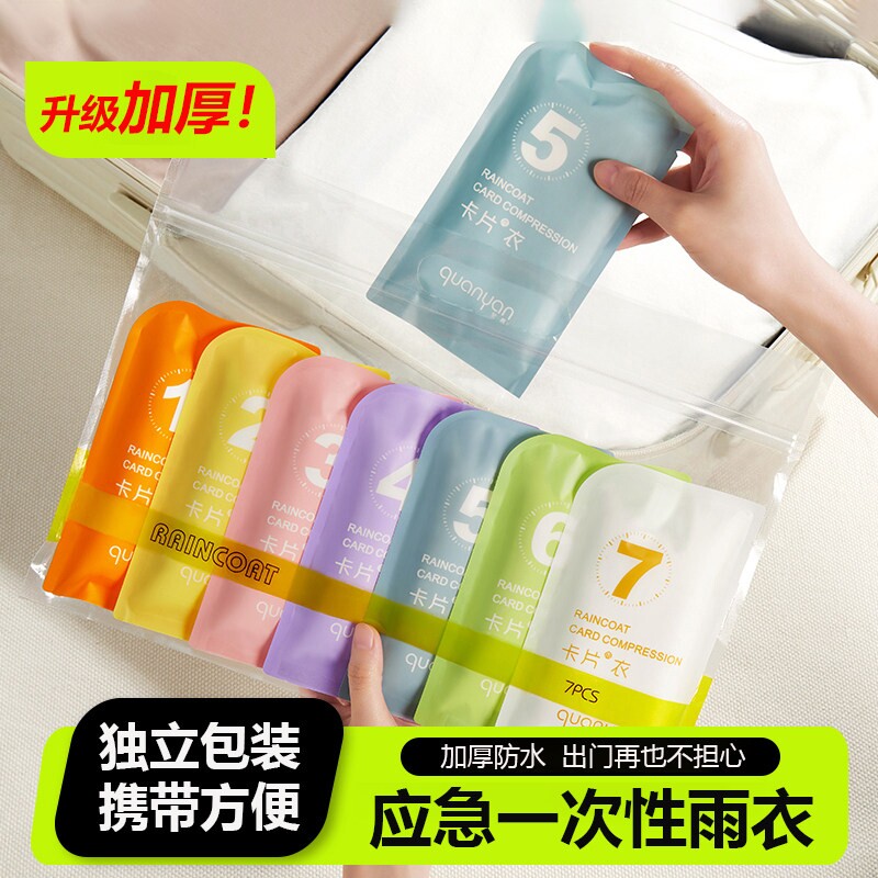 一次性卡片雨衣便携成人款全身加厚加長旅行出行专用批发儿童雨披