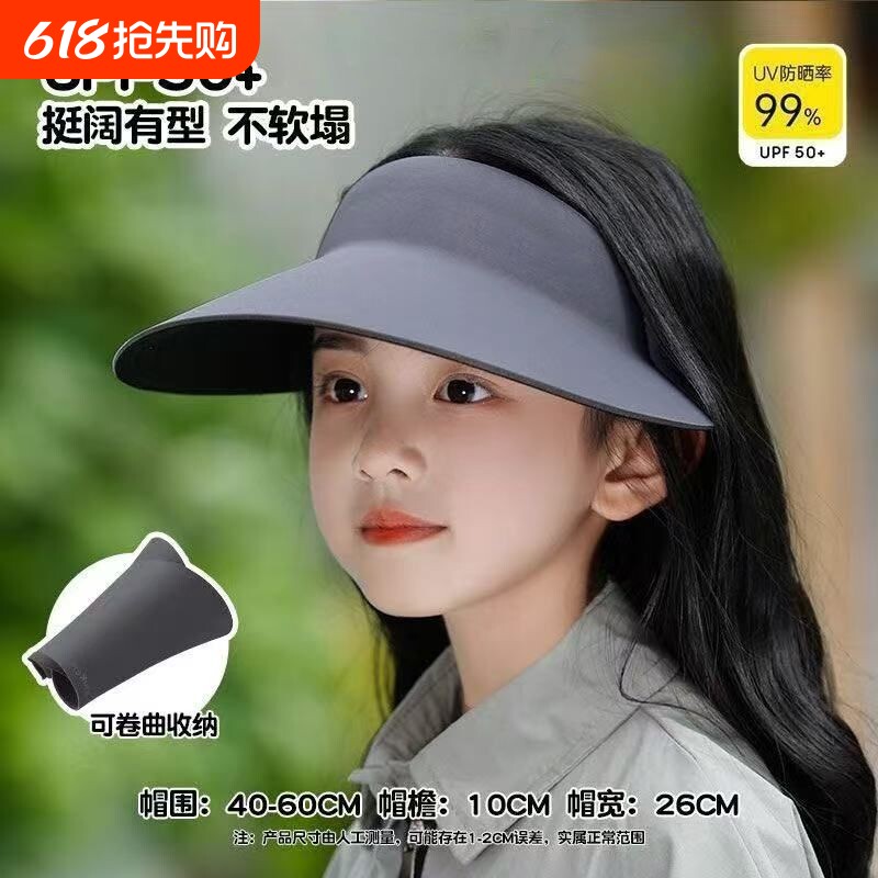 儿童帽子夏季防紫外线女童防晒帽空顶户外韩版宝宝太阳帽男遮阳帽