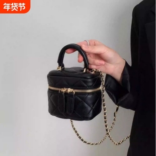 2025春夏新品手提迷你包菱格小香风链条包百搭单肩斜挎口红小包包