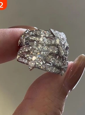 「伊丽莎白」中古轻奢满钻星星多层戒指千金感轻奢爆闪高级感指环