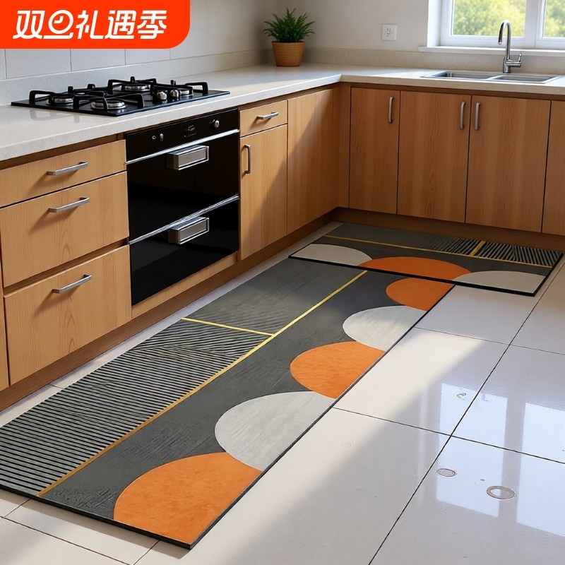硅藻泥厨房地垫防滑防油可擦免洗吸水防水地毯耐脏脚垫子门口长条