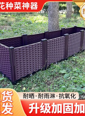 种植箱花箱花盆种菜神器加厚阳台楼顶庭院大号长方形树脂菜盆露台