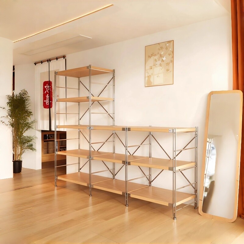 家用货架日式置物架落地多层客厅阳台杂物整理收纳架厨房储物架子