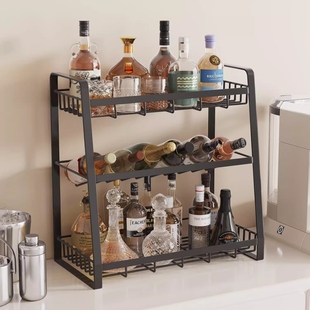 酒架子展示架多层厨房置物架桌面吧台迷你洋酒收纳省空间结实耐用