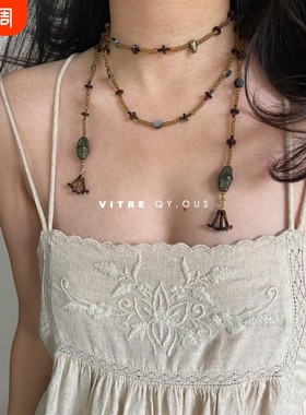 「野蛮生长」新中式彩色串珠项链复古小众设计个性民族风颈链叠戴