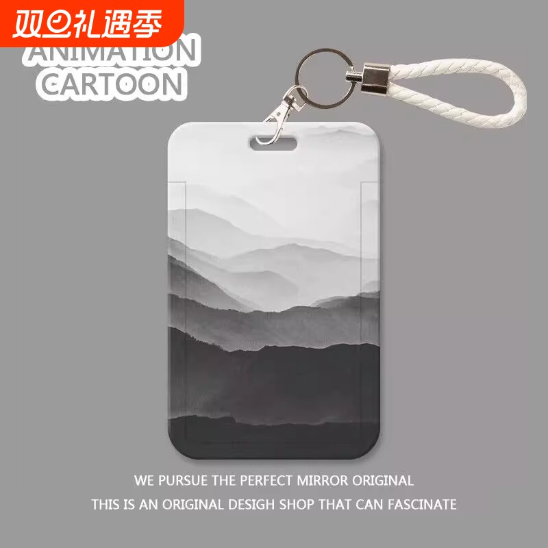 冷淡风山景学生卡套校园卡公交卡