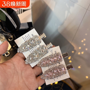 锆石新款小众洋气辣妹风满钻东大门精致无痕刘海夹边夹碎发夹发饰