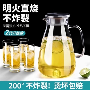 玻璃冷水壶凉水壶家用耐高温凉水杯耐热防爆大容量凉白开茶壶套装