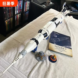 阿波罗土星5号航天飞机积木飞船模型儿童高难度男孩益智拼装玩具