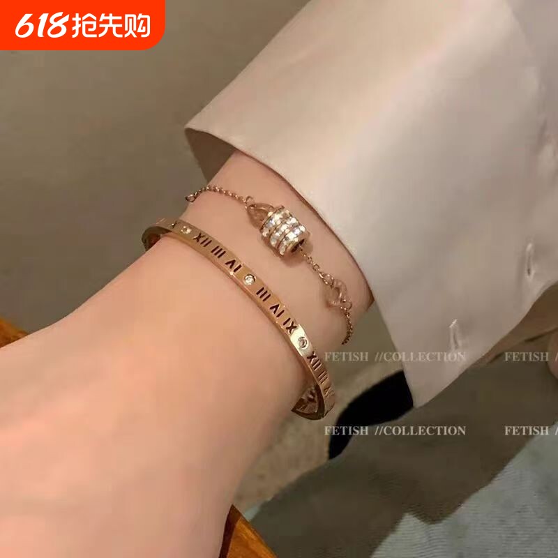 富家千金金色小蛮腰手链女2025新款轻奢小众精致双层叠戴手镯手饰
