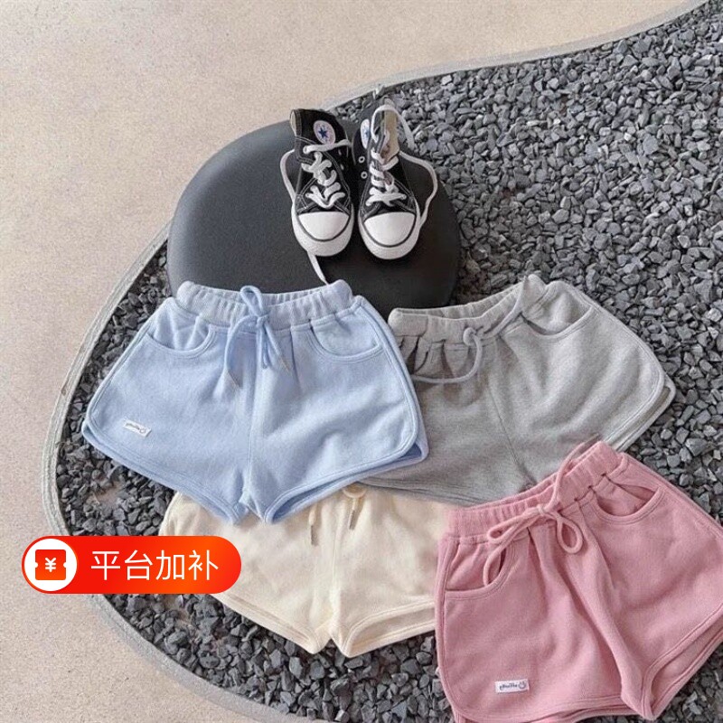 女童夏季纯色薄款运动短裤女宝宝夏款外穿宽松热裤儿童装休闲裤子