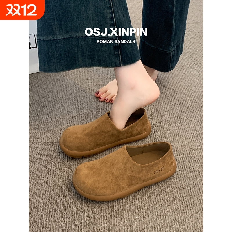 勃肯鞋女2025新款秋冬季爆款全包博肯女鞋一脚蹬孕妇软底鞋子平底